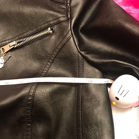 vintage y2k custom kuromi motorcycle 🏍 jacket 👿chocker and Sanrio earrings 💕 - Picture 9 of 12